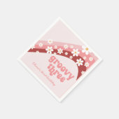 Groovy 3 3rd誕生日ピンクペーパーナプキン スタンダードカクテルナプキン (角)