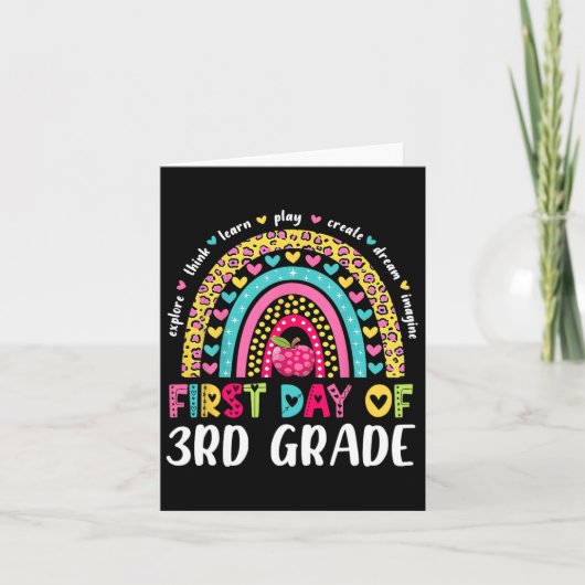 Groovy 3rd Grade Back To School First Day Of Third カード (正面)