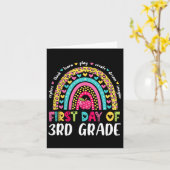 Groovy 3rd Grade Back To School First Day Of Third カード (黄色い花)