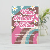 Groovy 3th誕生日ヴィビン' Thrivin' THREE retro 招待状 (スタンド正面)