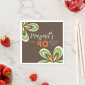 Groovy 40th誕生日パーティー70sヒッピー花 スタンダードカクテルナプキン (インサイチュ)