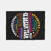 Groovy 4k Dream Team Teacher Kindergarten Kinder E フリースブランケット (正面(横))