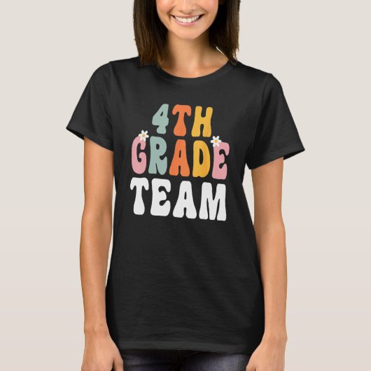 Groovy 4th Grade Team Teacher Student  Back To Sch Tシャツ (正面)