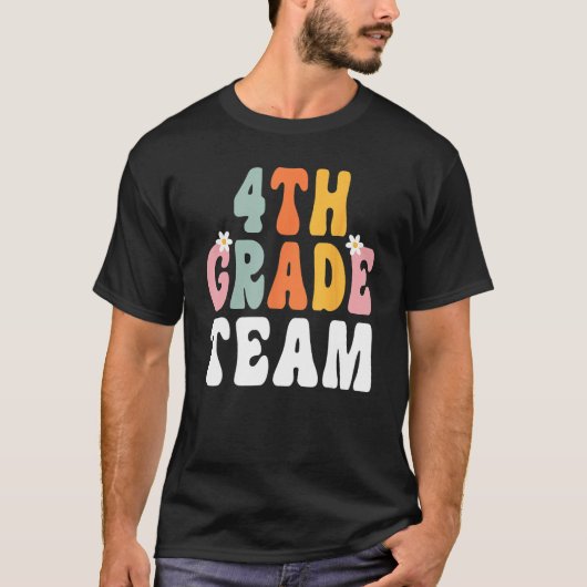 Groovy 4th Grade Team Teacher Student  Back To Sch Tシャツ (正面)