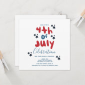 Groovy 4th of 7月スターズBBQフライヤー招待状 カード (正面/裏面インサイチュ)