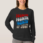 Groovy 4th Of July Merica Patriotic American Flag  Tシャツ (正面)