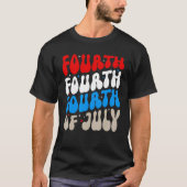 Groovy 4th Of July Merica Patriotic American Flag  Tシャツ (正面)