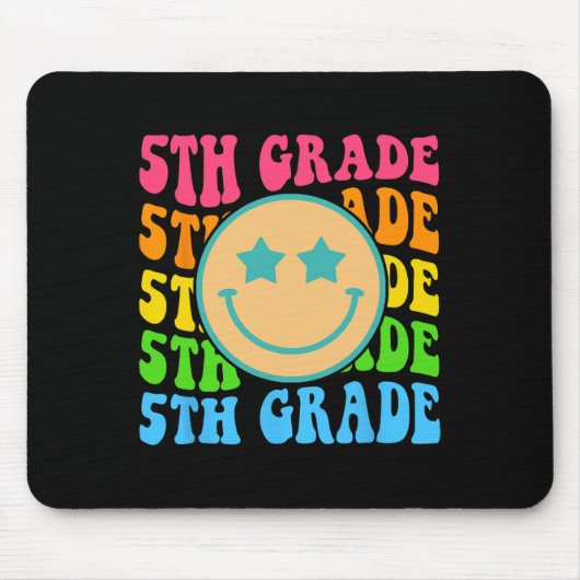 Groovy 5年生Vibes顔レトロ先生戻る マウスパッド (正面)