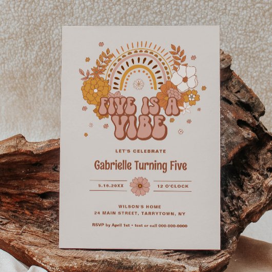 Groovy 5th誕生日招待状 招待状