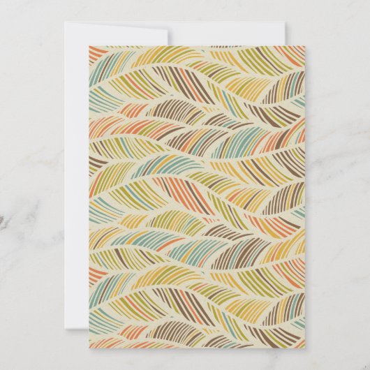 Groovy 60sをテーマにした誕生日パーティーBoho招待状 (裏面)