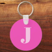 Groovy 60s ガーリー 70sホットピンクレトロフローラルパターン キーホルダー (裏面)