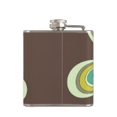 Groovy 60s 70sヒッパイフラワーブラウンレトロデイジー フラスク (裏面)