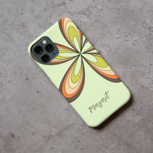 Groovy 60s 70sヒッパイフラワーライムレトロデイジー名 iPhone 11 ケース