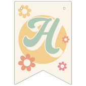 Groovy 60's 70's Flowersフォトハッピーバースデー バンティングフラッグ (第2の旗)