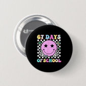 Groovy 67 Days Of School Smile Face Teacher Kids W 缶バッジ (正面&裏面)