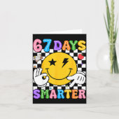 Groovy 67th Day Of School Shirt 67 Days Smarter Te カード (正面)