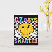 Groovy 67th Day Of School Shirt 67 Days Smarter Te カード (黄色い花)