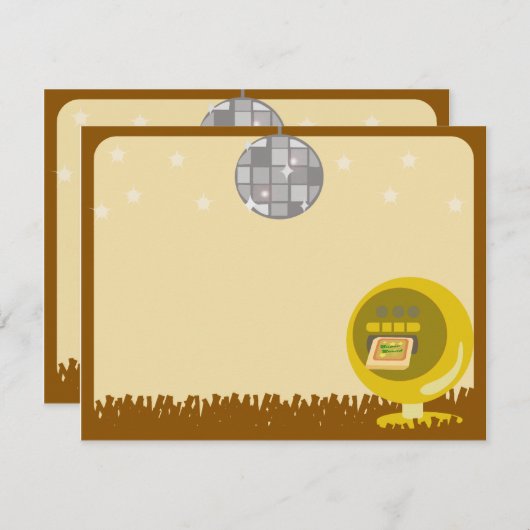 Groovy 70のディスコパーティー 招待状 (正面/裏面)