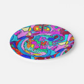 Groovy 70のヒッピー – スタイル愛の平和の花 ペーパープレート (アングル)