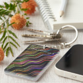 Groovy 70の波型ヒッピーサイケデリック キーホルダー (正面右)