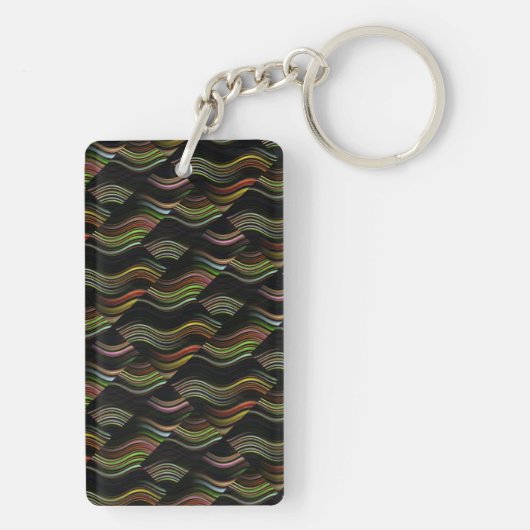Groovy 70の波型ヒッピーサイケデリック キーホルダー (裏面)