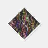 Groovy 70の波型ヒッピーサイケデリック スタンダードカクテルナプキン (角)