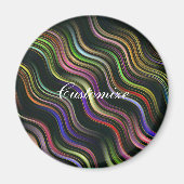 Groovy 70の波型ヒッピーサイケデリック マグネット (正面)