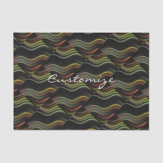 Groovy 70の波型ヒッピーサイケデリック 薄葉紙 (正面)