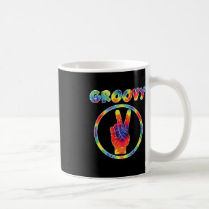 Groovy 70の絞り染め-ヴィンテージT型レトロパーティー コーヒーマグカップ