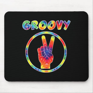 Groovy 70の絞り染め-ヴィンテージT型レトロパーティー マウスパッド
