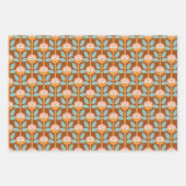 Groovy 70の蝶、花と幾何学的 ラッピングペーパーシート (正面2)