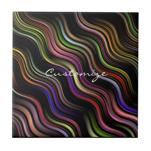 Groovy 70型の波状ヒッピサイケデリックー タイル (正面)