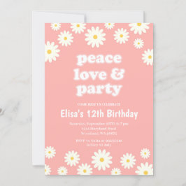 Groovy 70年代デイジー誕生会 招待状