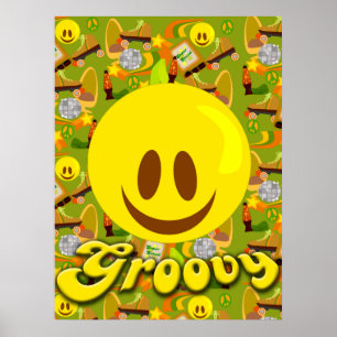 Groovy 70年代パターン ポスター