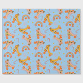 Groovy 70sのローラースケートのクリスマスパターン ラッピングペーパー (フラット)