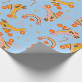 Groovy 70sのローラースケートのクリスマスパターン ラッピングペーパー (角)