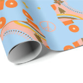 Groovy 70sのローラースケートのクリスマスパターン ラッピングペーパー (ロールコーナー)