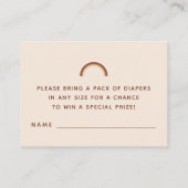 Groovy 70sタイポグラフィレトロレインボーおむつラッフル エンクロージャーカード (裏面)