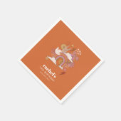 Groovy 70sヒッパイピースオレンジ誕生日カスタム スタンダードカクテルナプキン (角)