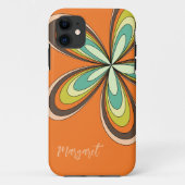 Groovy 70sヒッパイフラワーオレンジレトロデイジー名 Case-Mate iPhoneケース (裏面)