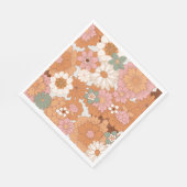 Groovy 70sヒッピーフローラベビーシャワーナプキン スタンダードランチョンナプキン (角)