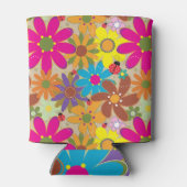 Groovy 70sヒッピーフローラレトロフラワーパワー 缶クーラー (裏面)