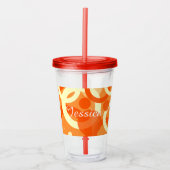 Groovy 70sヒッピー美的パターンアートデザイン アクリルタンブラー (正面)