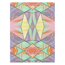 Groovy 70sピンクパープルとティール（緑がかった色）大理石パターン テーブルクロス