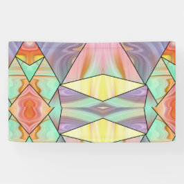 Groovy 70sピンクパープルとティール（緑がかった色）大理石パターン 横断幕