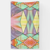 Groovy 70sピンクパープルとティール（緑がかった色）大理石パターン 横断幕 (縦)