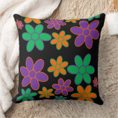 Groovy 70sフラワーデザイン枕 クッション (ブランケット)