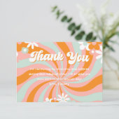 Groovy 70sベビーシャワーありがとう サンキューカード (スタンド正面)