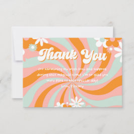 Groovy 70sベビーシャワーありがとう サンキューカード