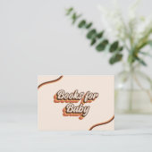 Groovy 70sレトロタイポグラフィブックスベビーレインボー エンクロージャーカード (スタンド正面)